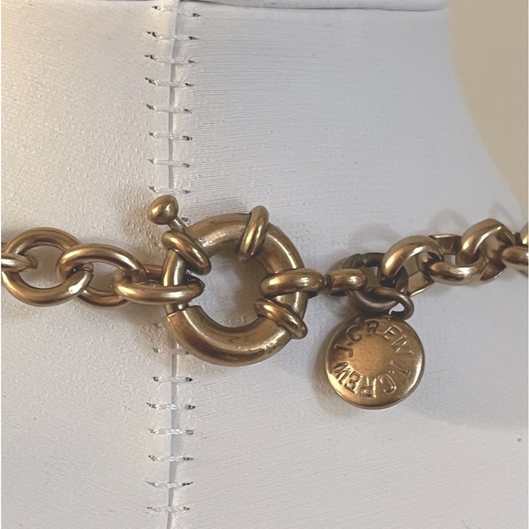 J. Crew Asymmetrical Gold Flower & Crystal Rhinestone Statement Necklace Rare - Picture 10 of 13